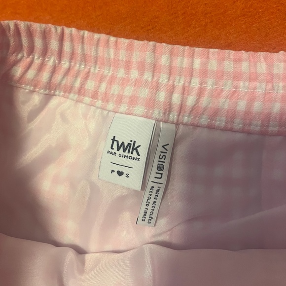 Retro bubblegum pink gingham pleated tennis miniskirt NWT - Picture 13 of 16